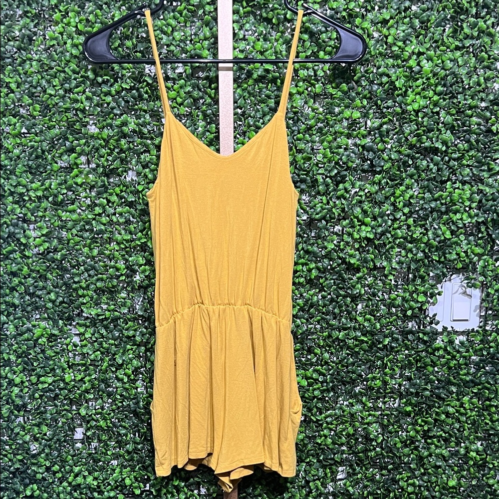 Fighting Eel Mustard Yellow Spaghetti Strap Romper size XS - Picture 4 of 4